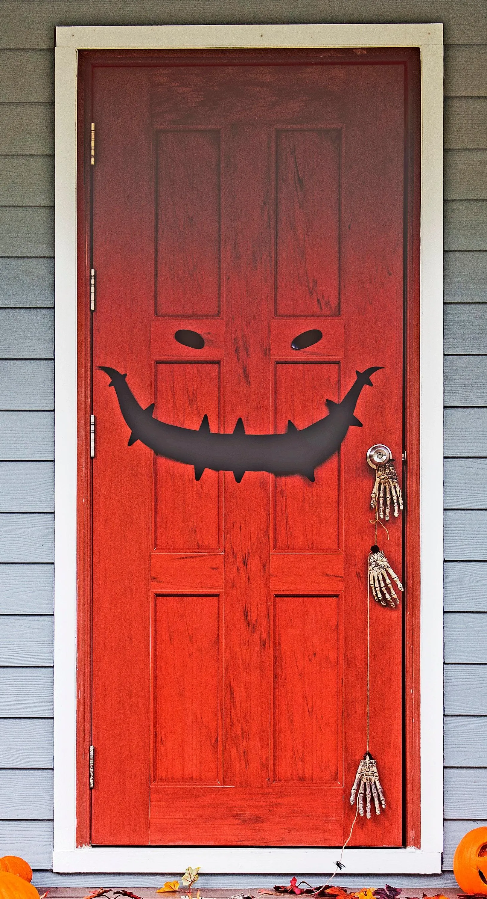 Halloween Scarry Smile Door Decal - Monster Smily Face Sticker