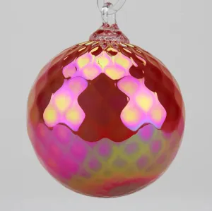 Handblown Set of Three Opaque Ornaments in Candy Apple, Diamond Candy Apple, and Candy Apple Twist 1 by Glass Eye Studio