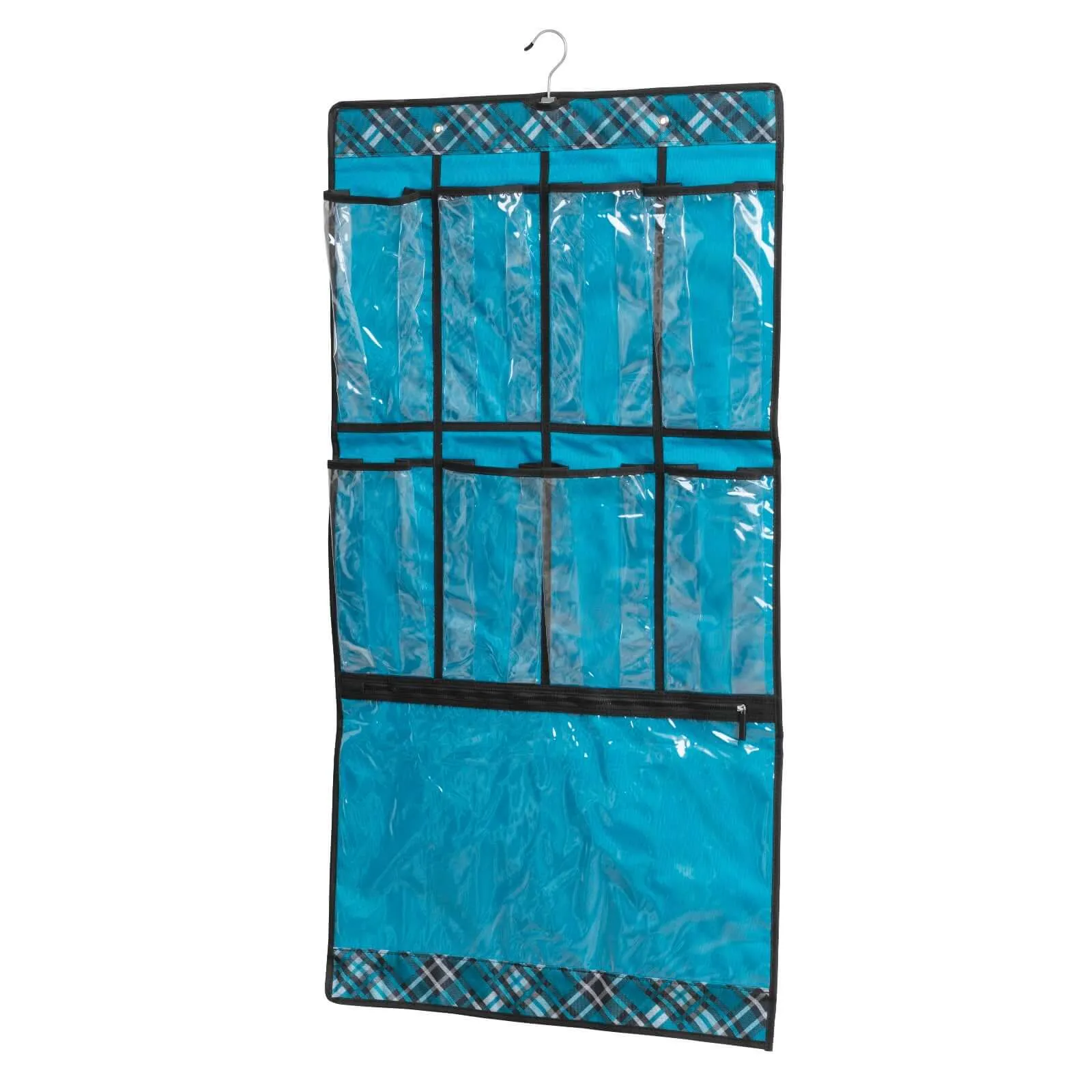 Hanging Pocket Cubby - Teal Plaid