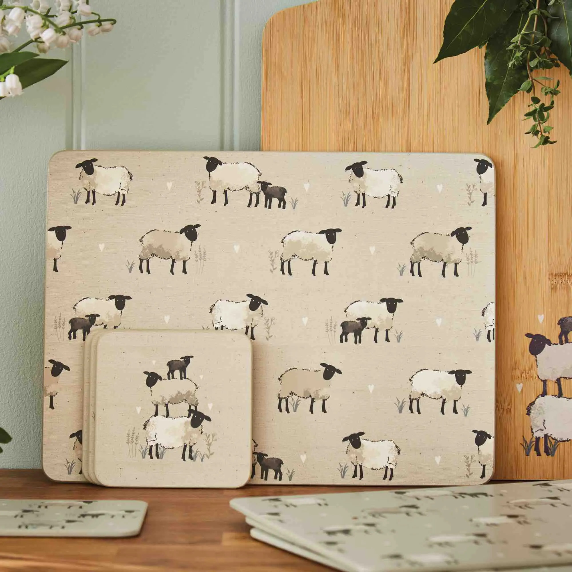 Highland Sheep Pack of 4 Coasters