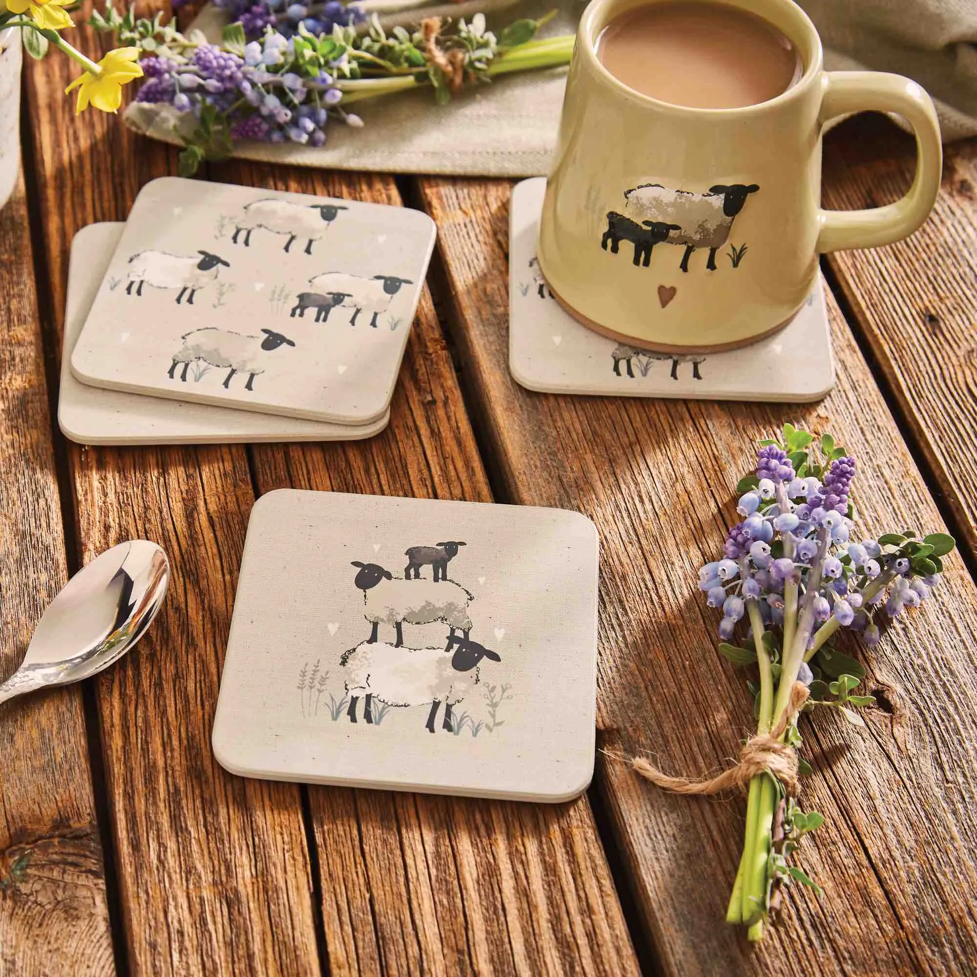 Highland Sheep Pack of 4 Coasters