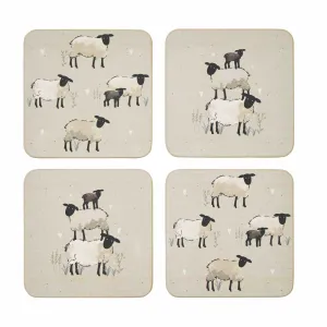 Highland Sheep Pack of 4 Coasters