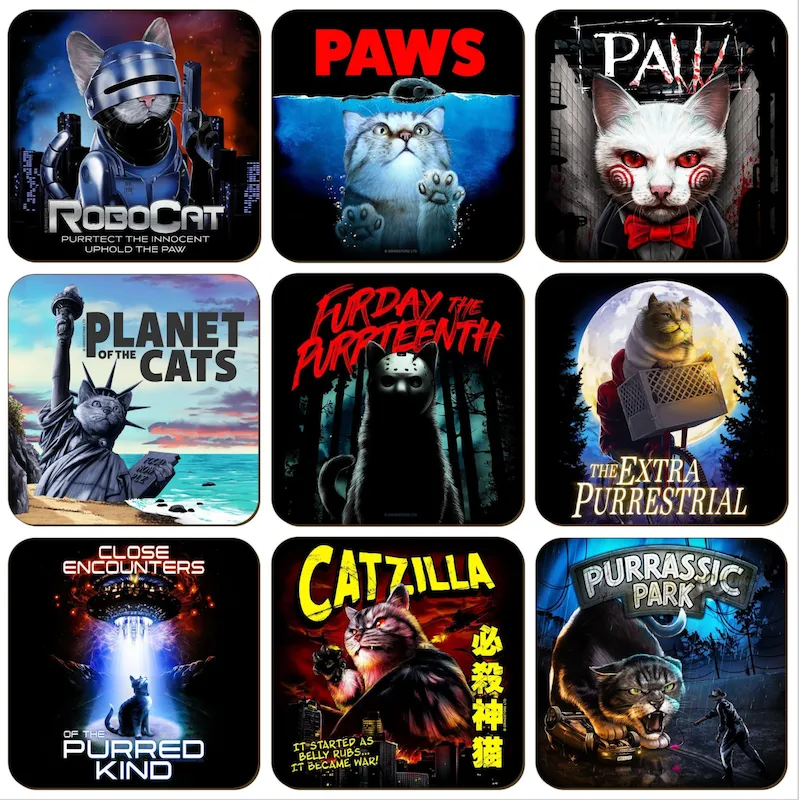 Horror Film Cat Coasters