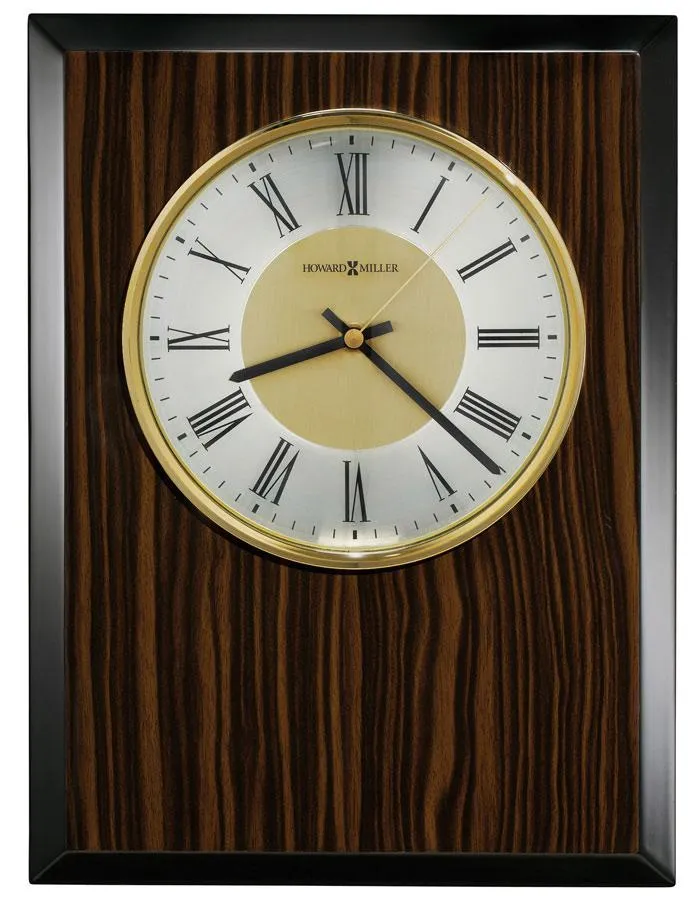 Howard Miller Honor Time Tempo Clock - Plaque - Piano Finish - Roman Numerals