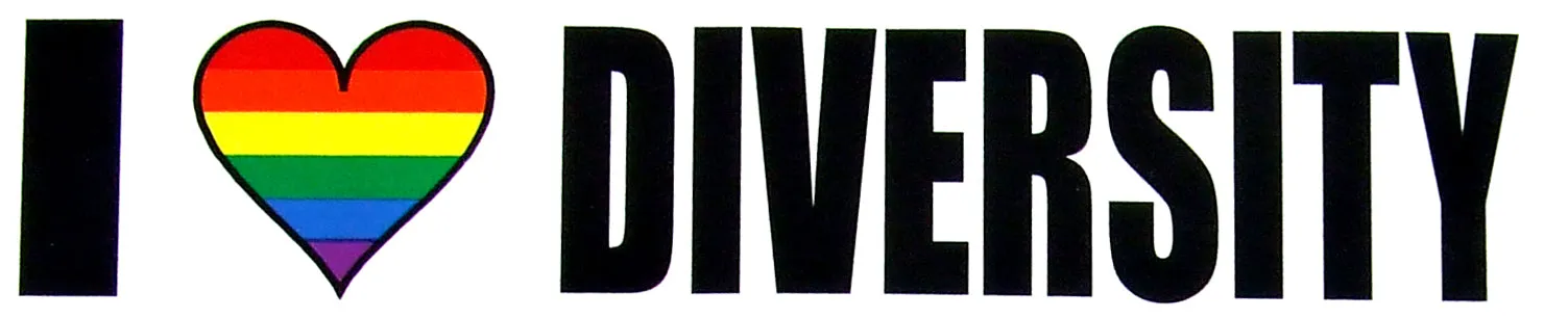 I LOVE DIVERSITY VINTAGE BUMBER STICKER