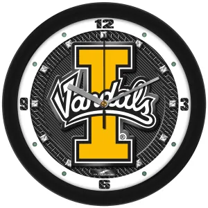 Idaho Vandals Wall Clock - Carbon Fiber Textured