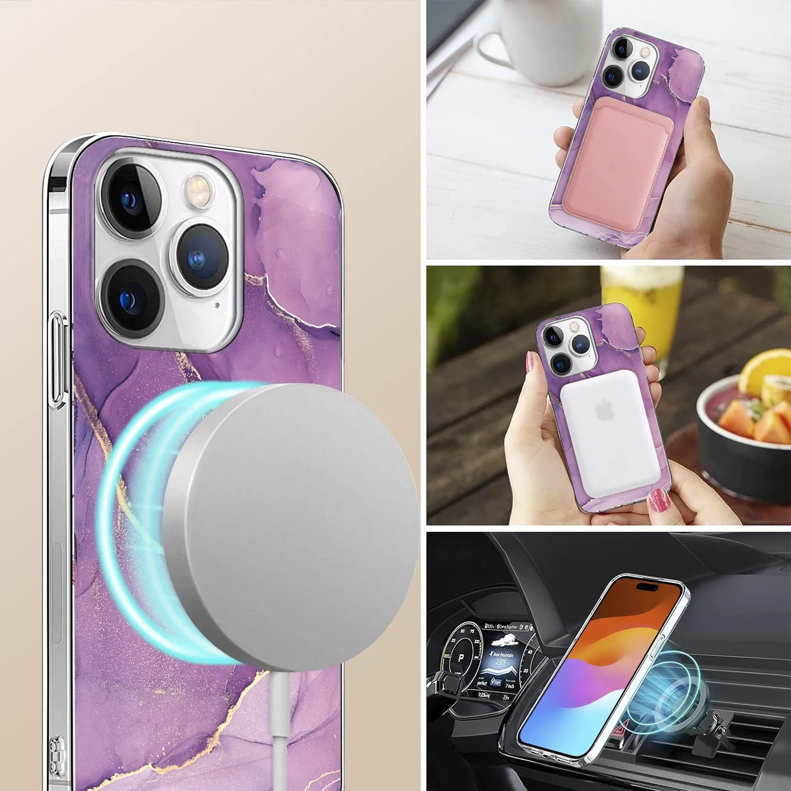 Inspire Series Purple Marble Case - iPhone 15 Pro - CP00461