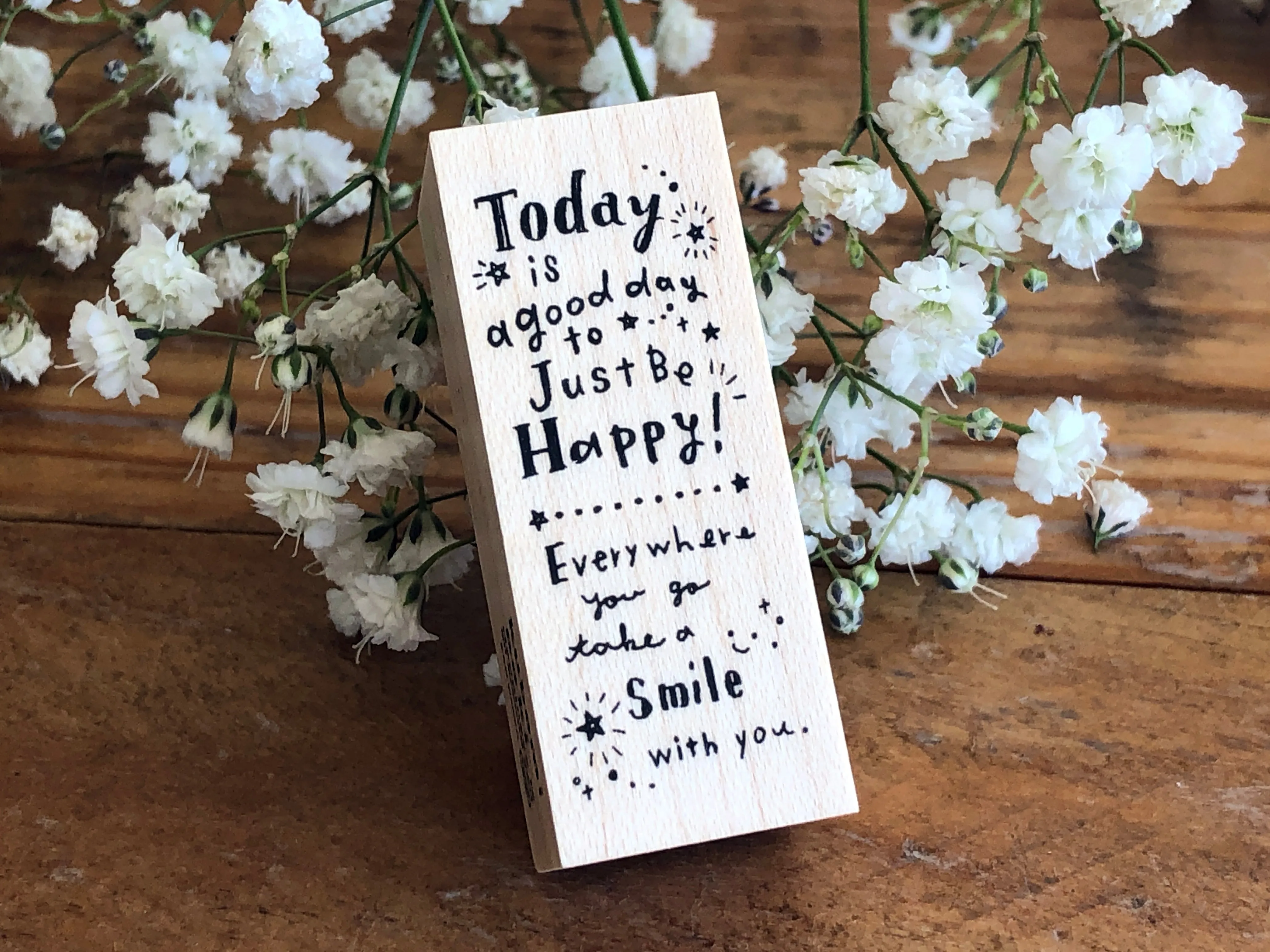 Kubominoki Original Rubber Stamp - Good Day to be Happy