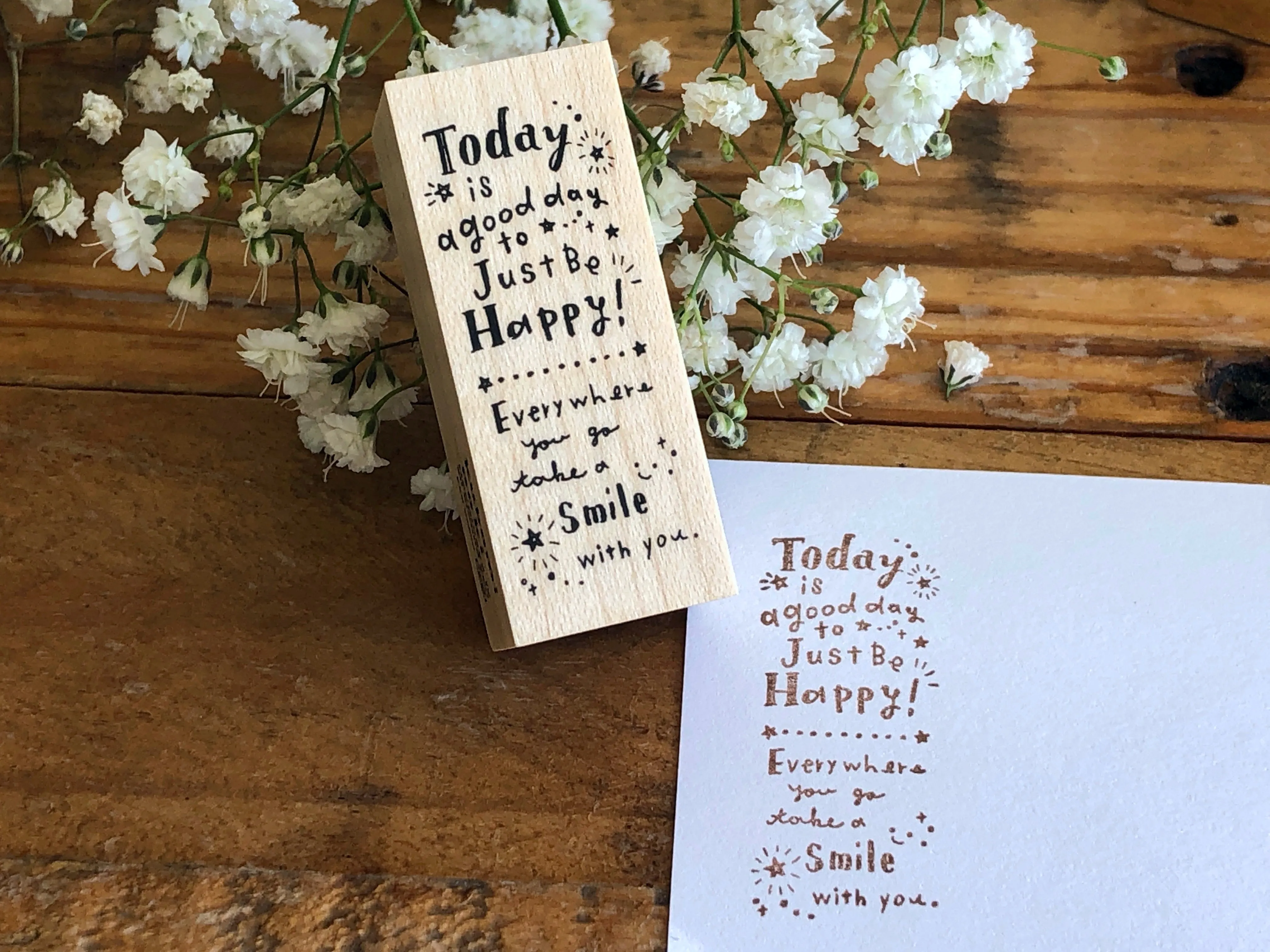 Kubominoki Original Rubber Stamp - Good Day to be Happy