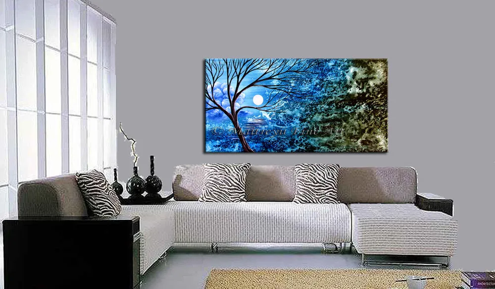 Large Landscape artwork Oil Painting on Canvas - Modern Wall Blissful Sunrise 3