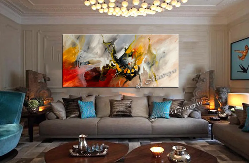 Large Modern Art Oil Painting on Canvas - Modern Wall Art Amazing Abstract 4