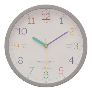 LEARN The Time Grey 30cm Silent Wall Clock