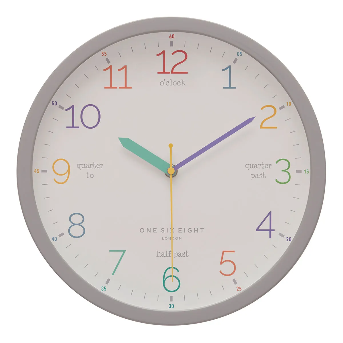 LEARN The Time Grey 30cm Silent Wall Clock