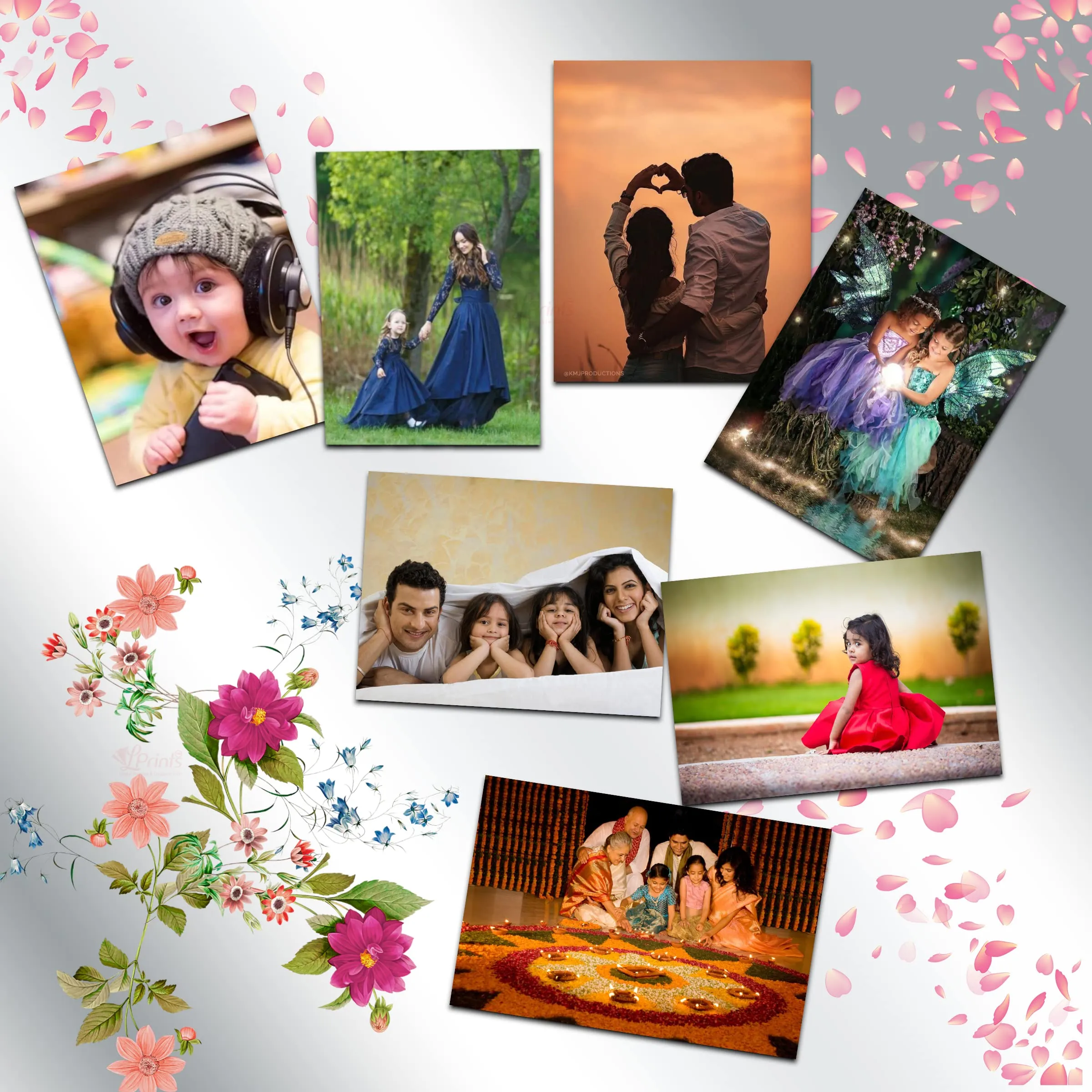 LPrints Personalized Polaroid Photo Fridge Magnets with Your Family/Child/Marriage/Event Photos | Best Gift for Your Loved One's | Set of 5