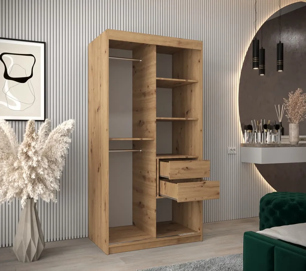 Madrid Sliding Door Wardrobe 100cm