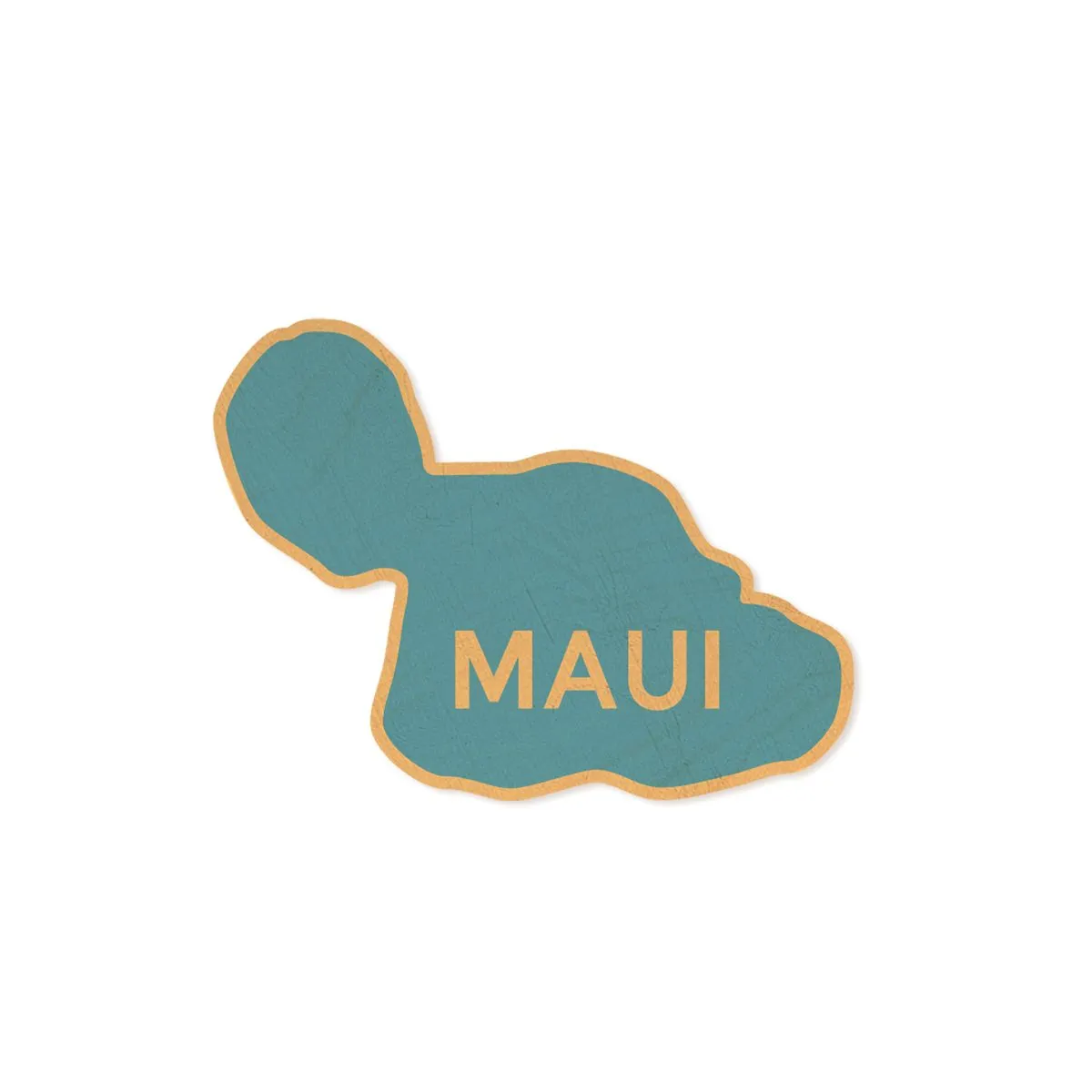 Maui Map Wood Shape Magnet, Teal