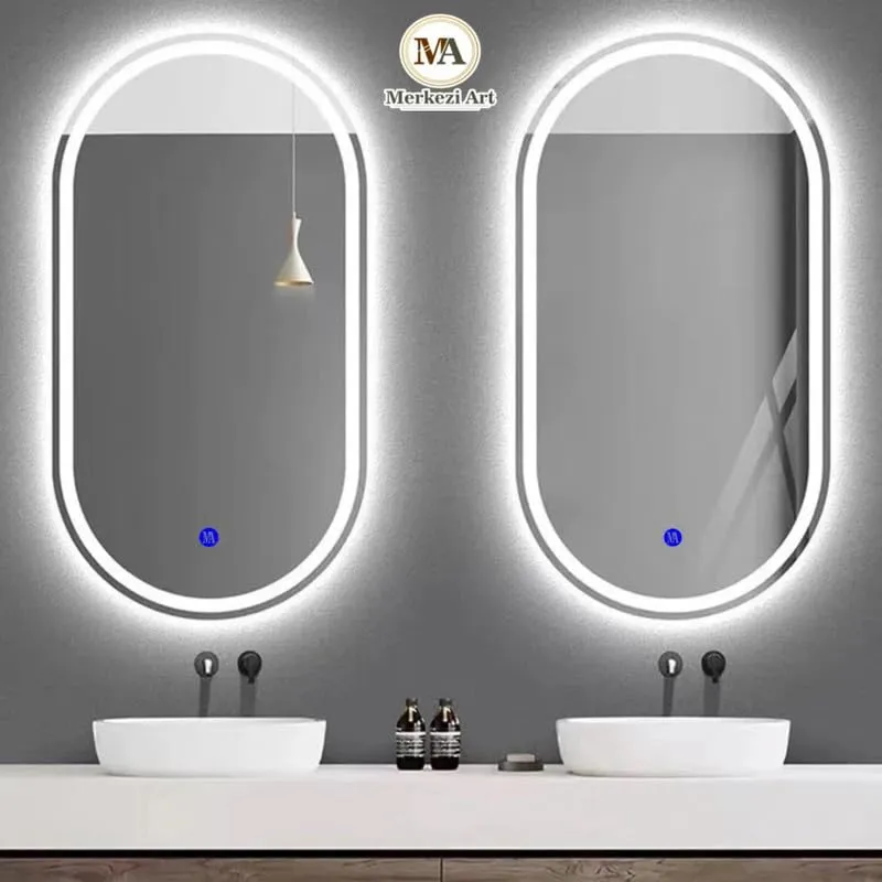 MERKEZI ART MA25 LED Light Mirror for Wall, Bathroom, Bedroom, Living Room, Makeup Room, 3 in 1 Color Light Wall Mirror (18 x 24 Inch)