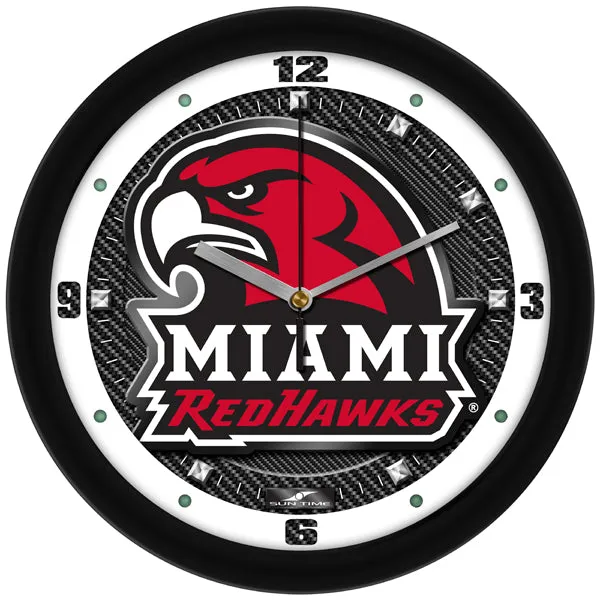 Miami Ohio Wall Clock - Carbon Fiber Textured