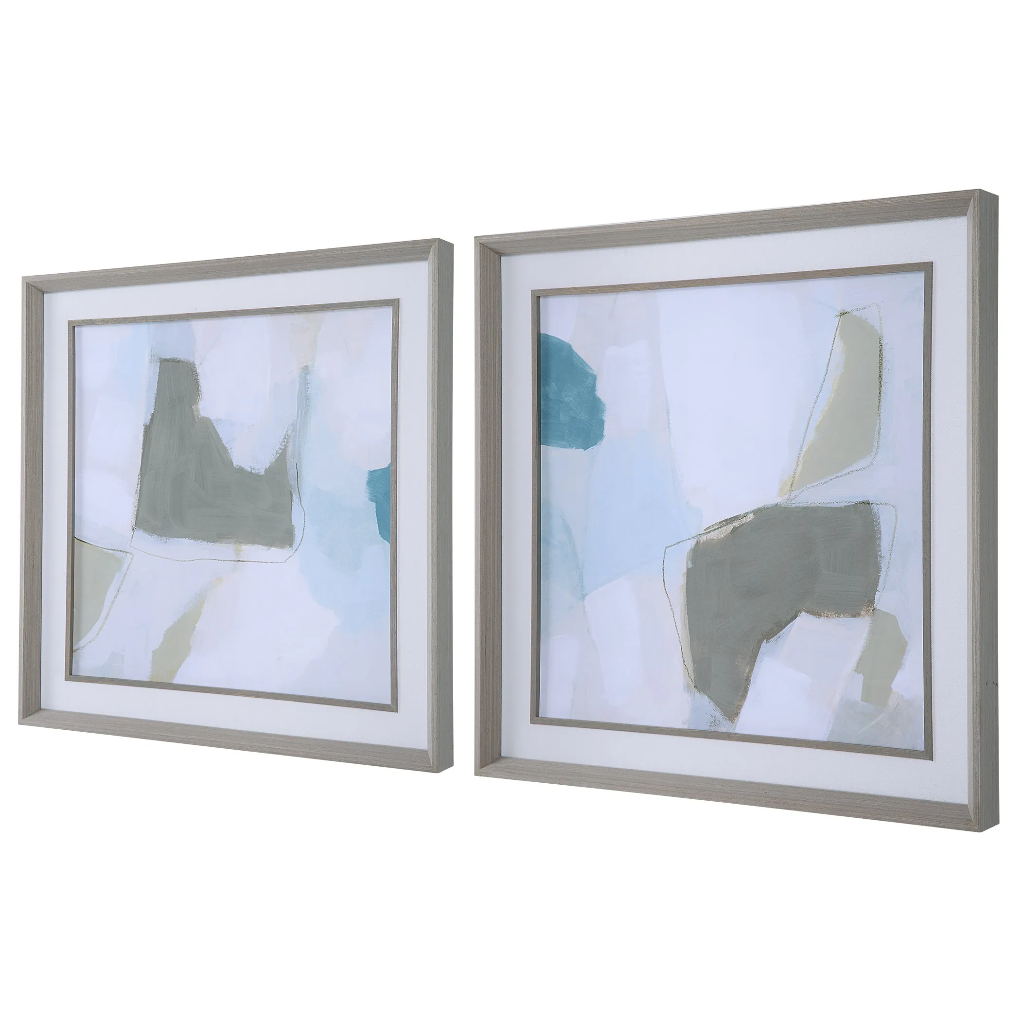 Mist Shapes Framed Prints, Set/2