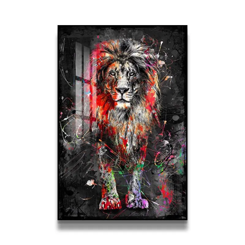 Modern Colorful Lion Wall Art