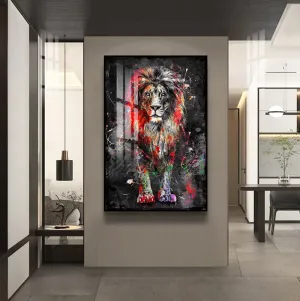 Modern Colorful Lion Wall Art