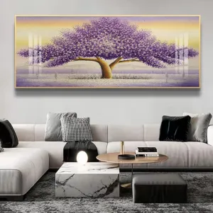 Modern Wall Art Decor Large Purple Tree