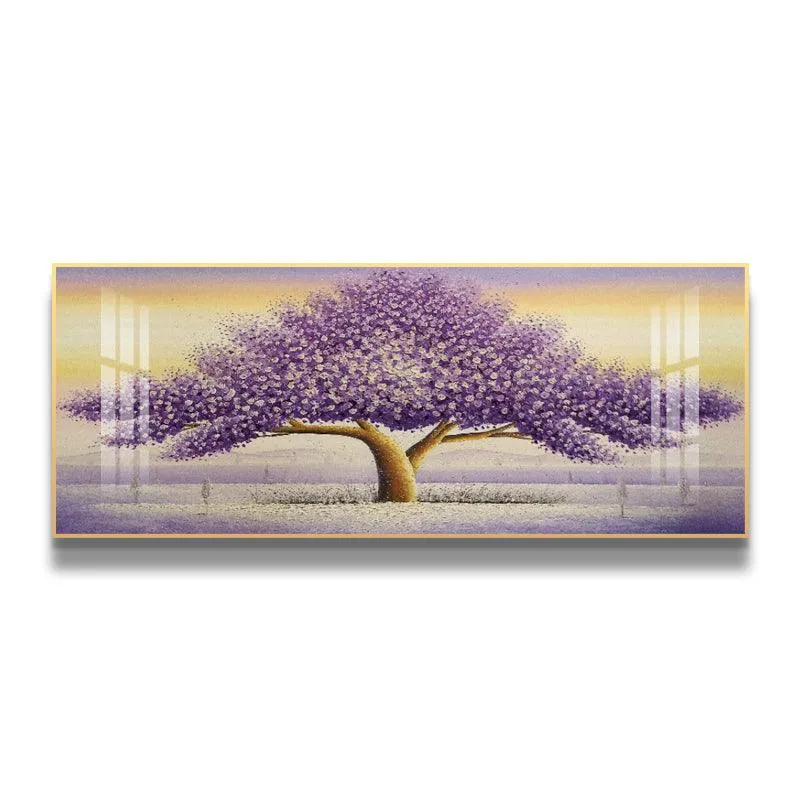 Modern Wall Art Decor Large Purple Tree