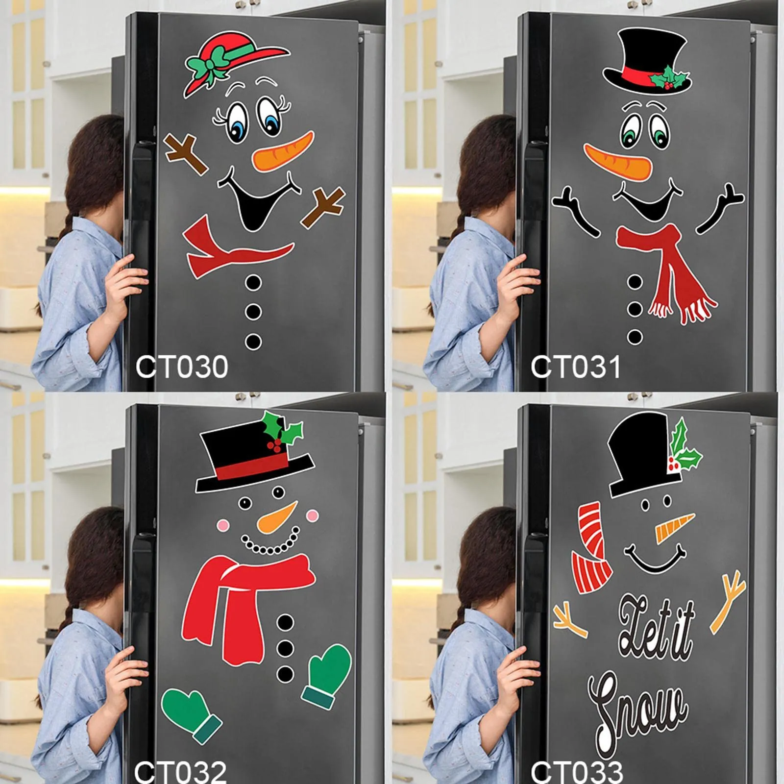 MYADDICTION Snowman Refrigerator Sticker Expression Waterproof Christmas Decor CT001 Business & Industrial | Office | Office Supplies | Calendars & Planners | Planners & Organizers