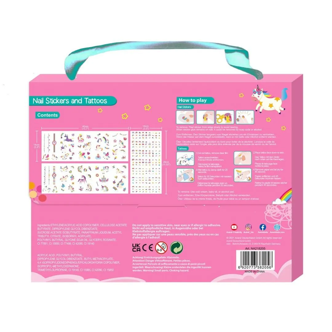 Nail Stickers and Tattoos Box Set - Unicorns