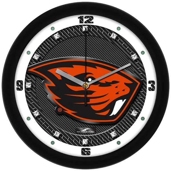 Oregon State Wall Clock - Carbon Fiber Textured