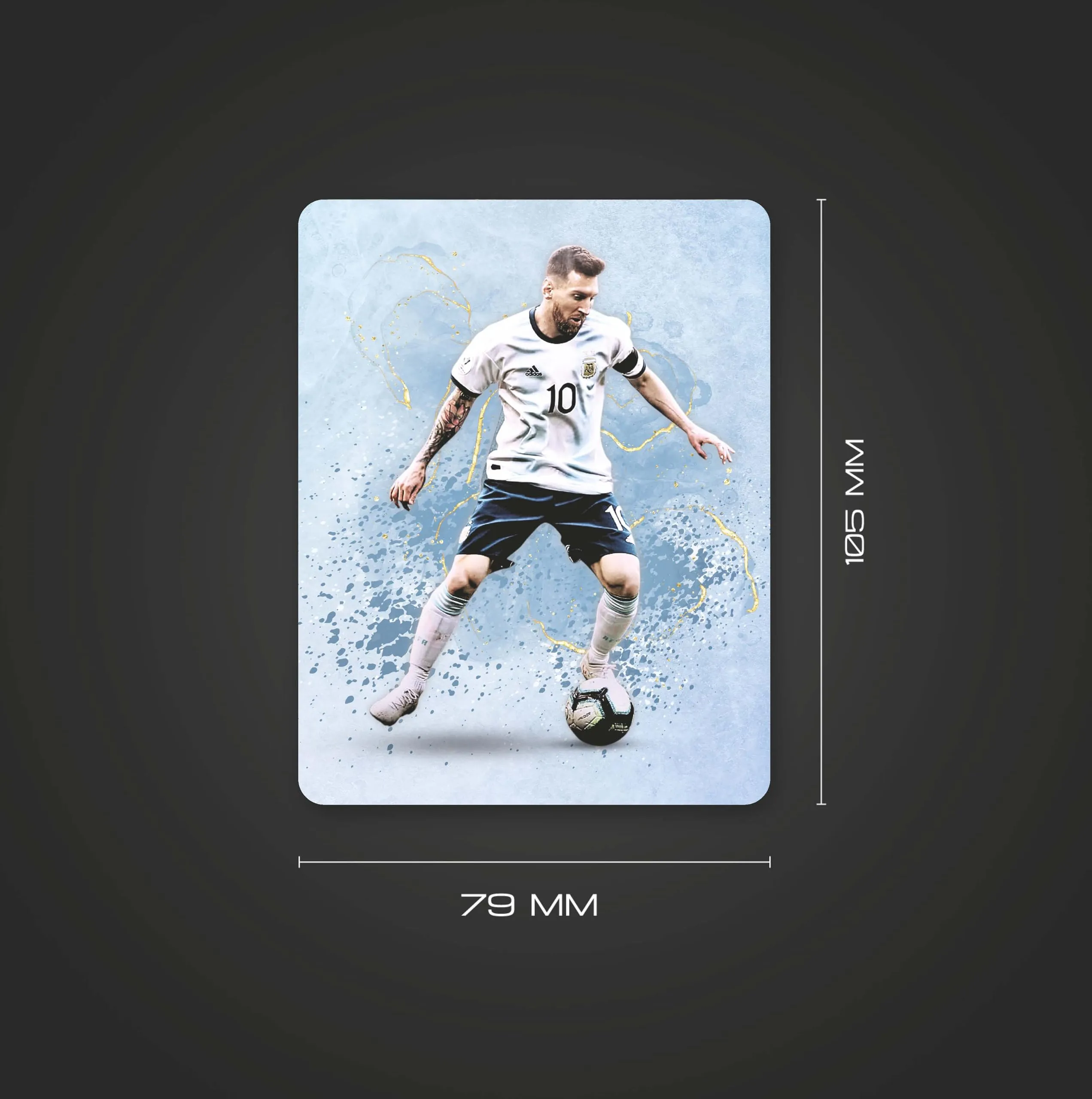 PAPERPACKS Acrylic Rectangular Fridge Magnet |Travel Souvenir, Home Décor, Kitchen, Gifting|Office or Classroom| Messi Argentina 1 (105mm X 79mm X 3mm)