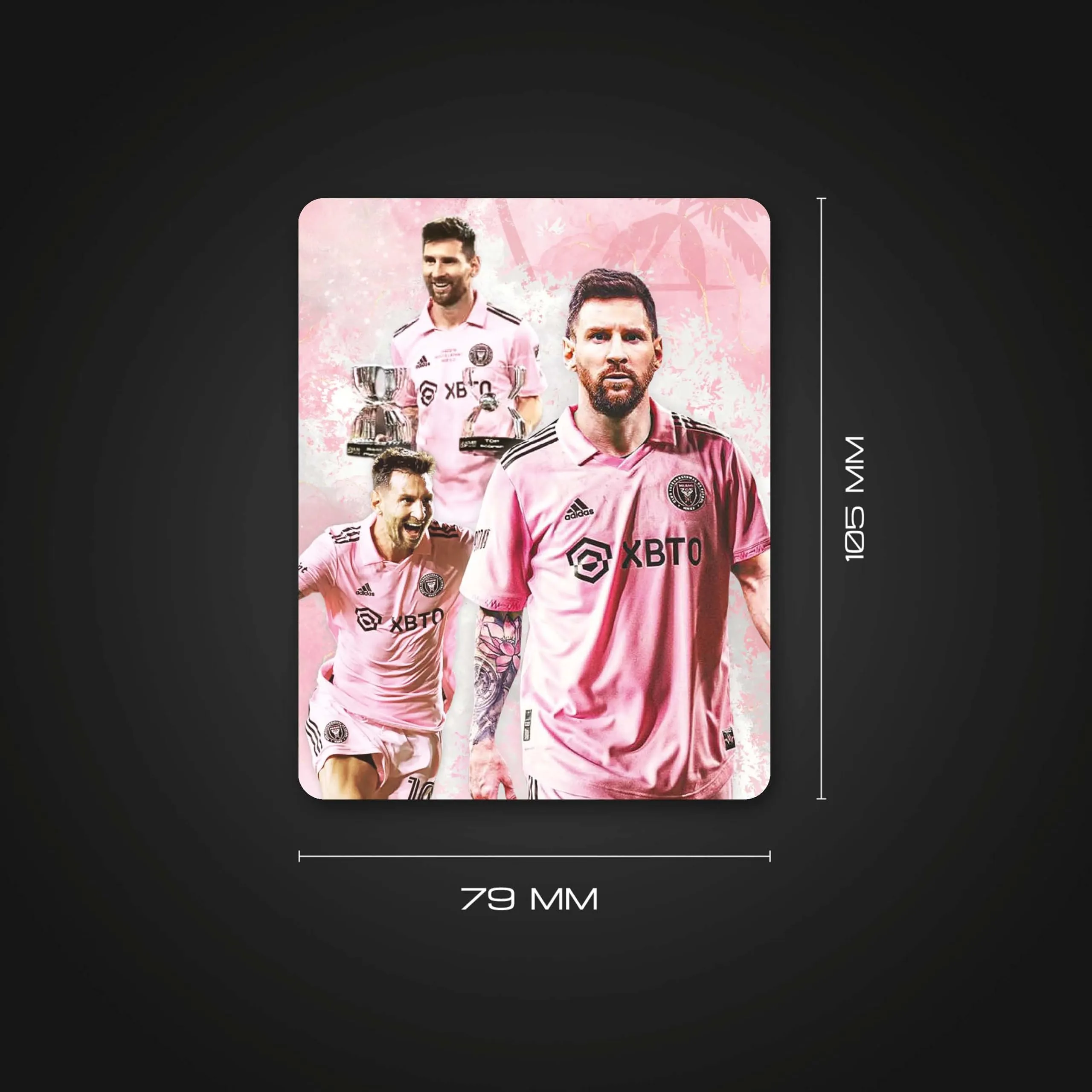 PAPERPACKS Acrylic Rectangular Fridge Magnet |Travel Souvenir, Home Décor, Kitchen, Gifting|Office or Classroom| Messi Miami 1 (105mm X 79mm X 3mm)