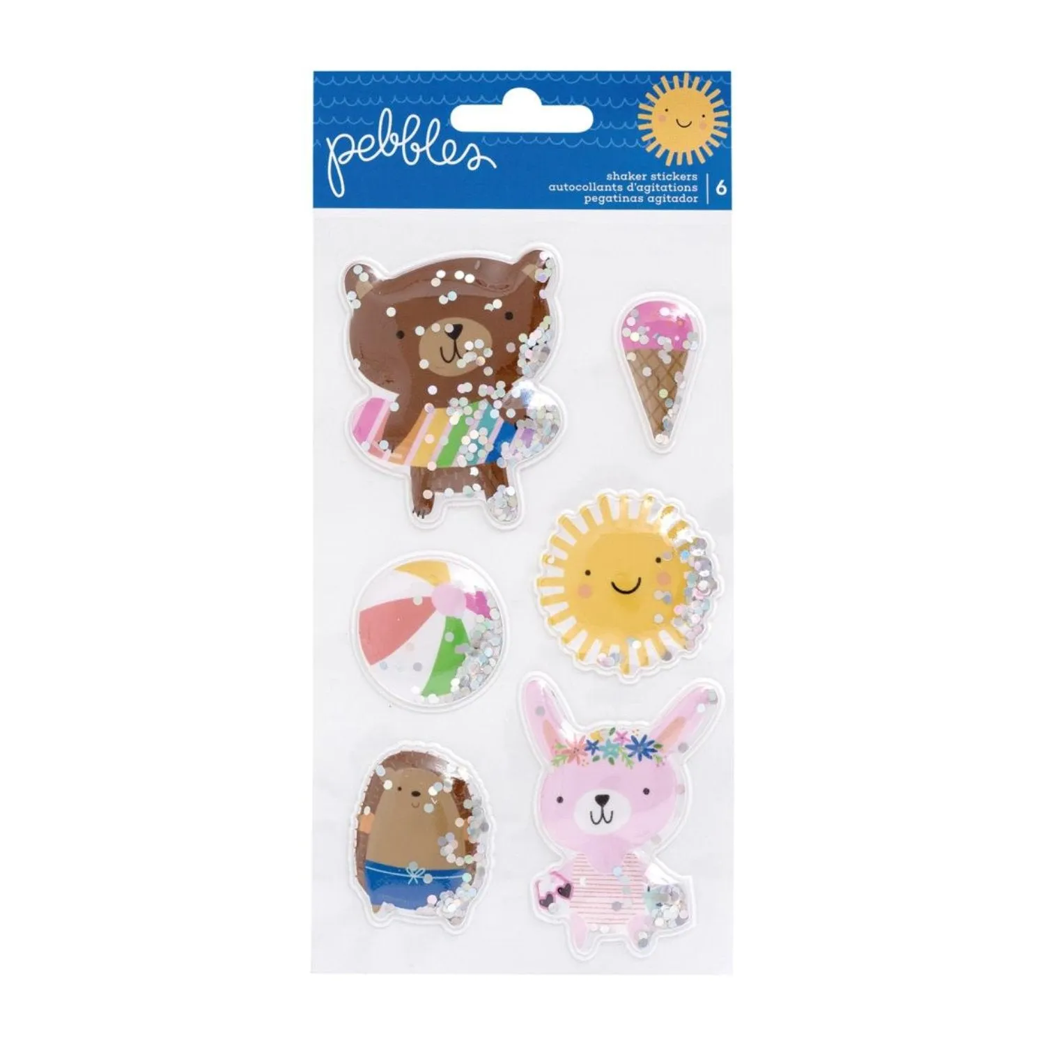 Pebbles Sun and Fun - Shaker Stickers 6 pack*