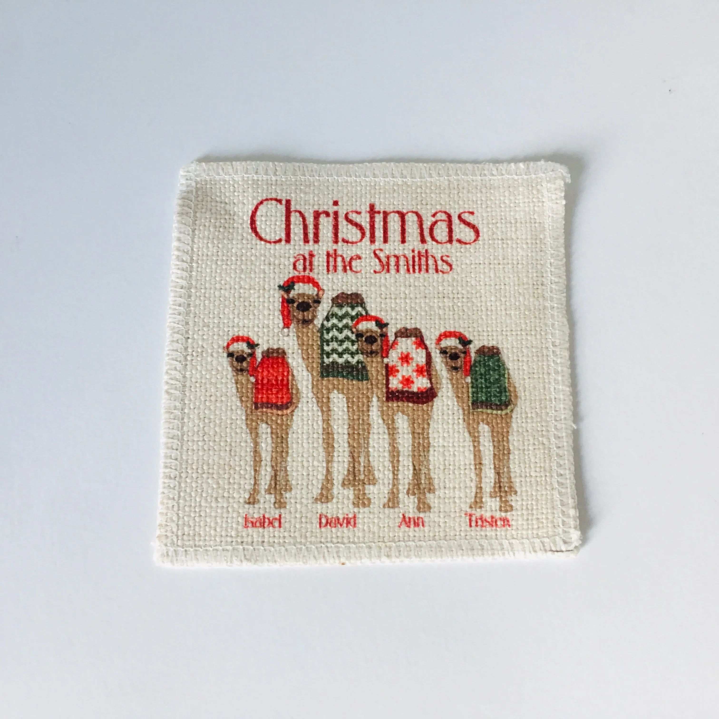 Personalised Festive Camel Family Placemats & Coasters