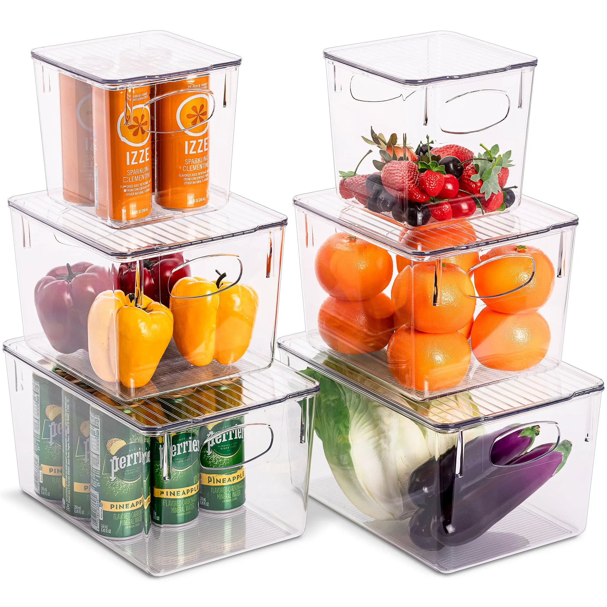 Plastic Container Bin with Lids (Variety Set)