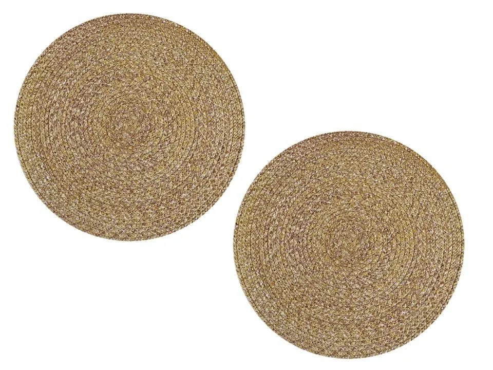 Polyster Round Coaster Set (6 PCS Set) Machine Washable Absorbent Size: 8 inch Diameter