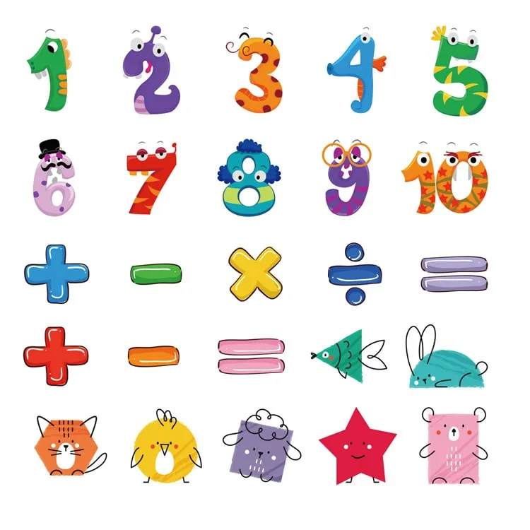 Preschool Wall Decal | Counting Numbers & Math Symbols