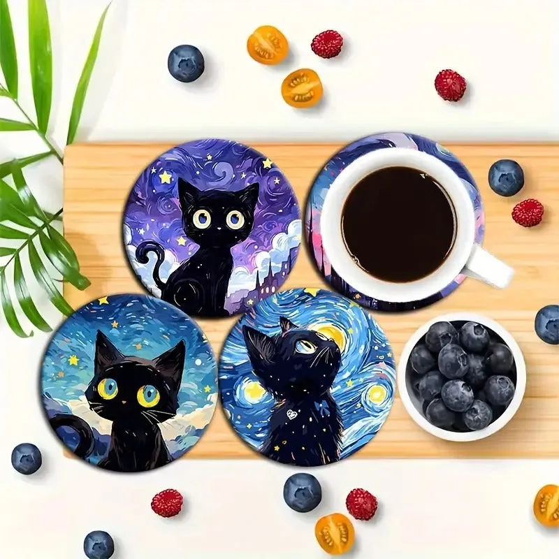 Purrfect Skies Cat Coaster Set