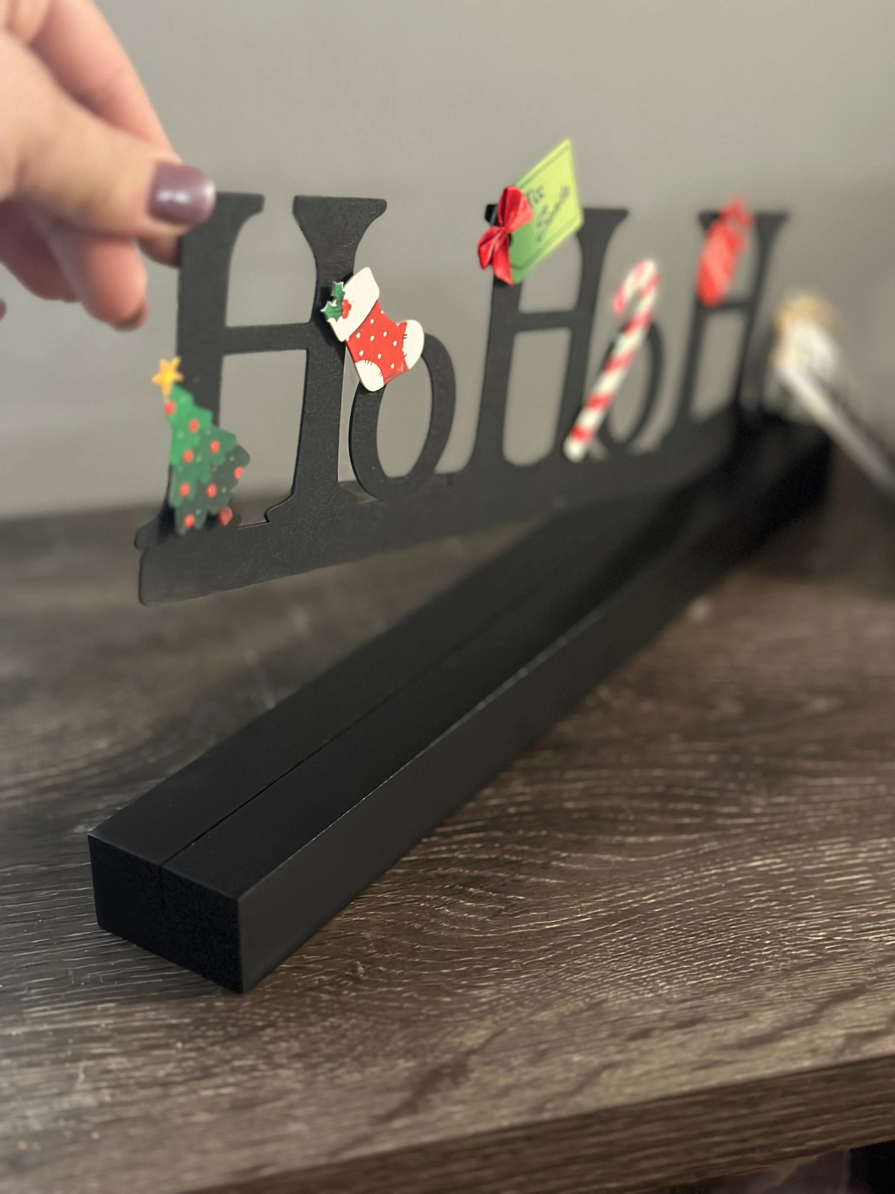 "HoHoHo" Magnetic Word w/ Wood Base