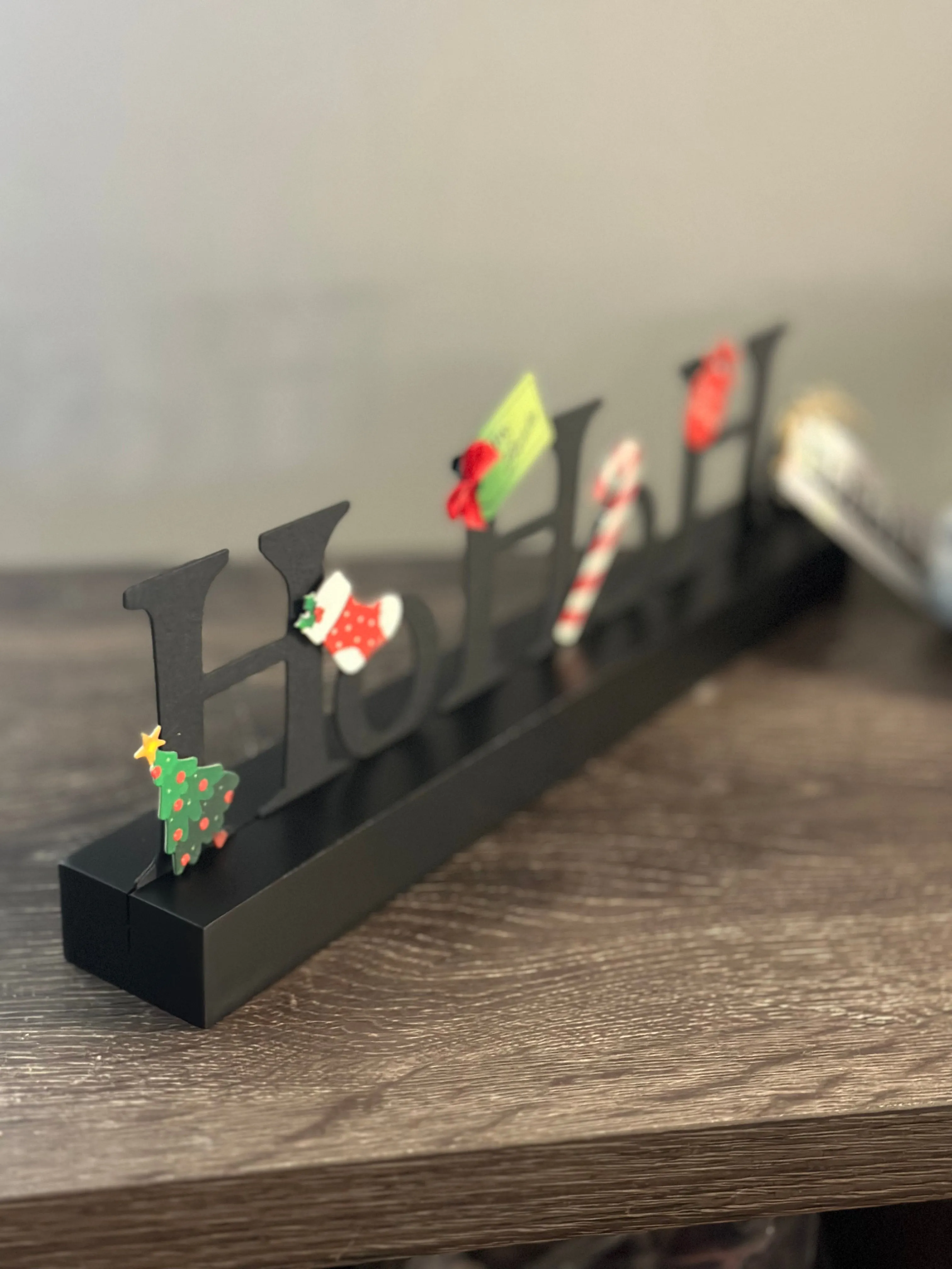 "HoHoHo" Magnetic Word w/ Wood Base