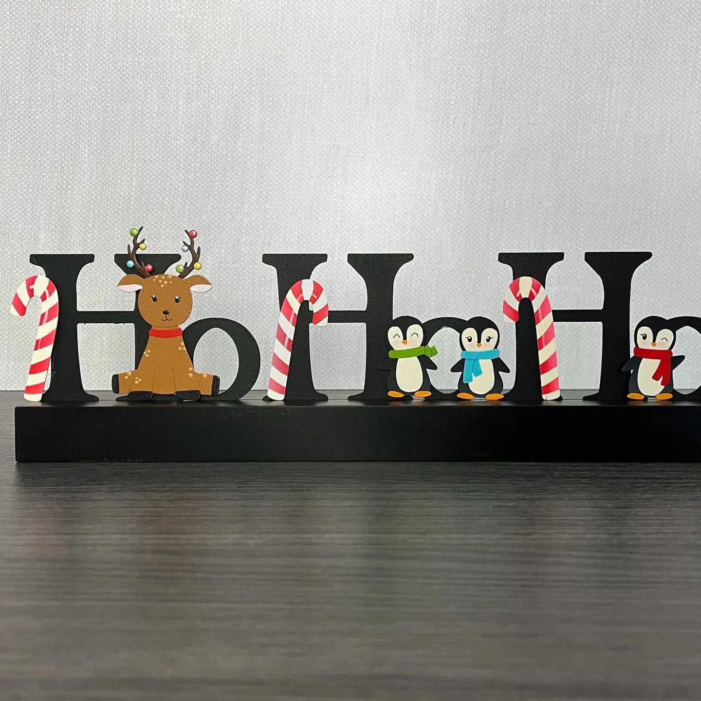 "HoHoHo" Magnetic Word w/ Wood Base