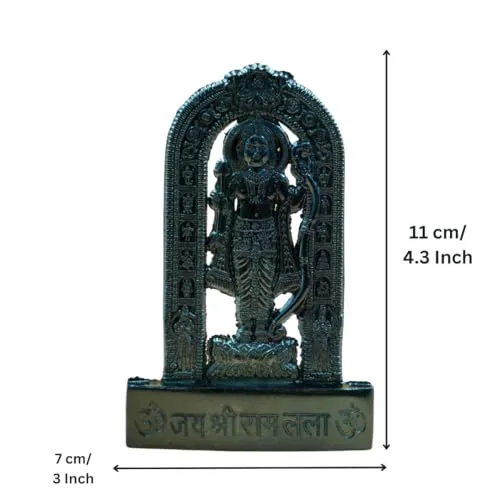 Ram Lalla Idol Ayodhya Metal Shree Ram Lalla Murti Ayodhya Ram Idol for Home Decor, Pooja, Temple Mandir Housewarming Gifts Unique Set of 1 (Height - 4.5 Inch)