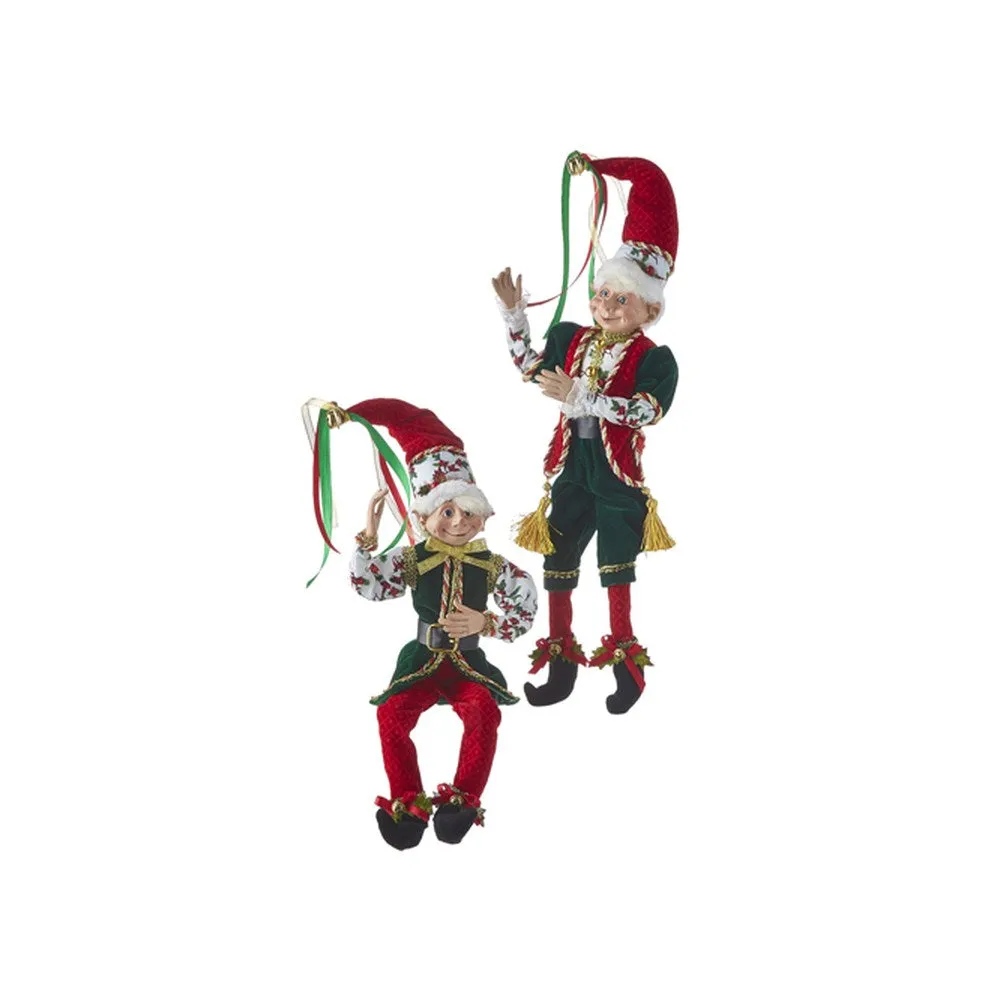 Raz Imports 2021 Christmas Eve Posable Elf Figurine, Assortment of 2