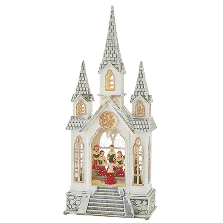 Raz Imports 2022 16" Caroling Children Musical Lighted Water Church