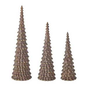 Raz Imports 2022 Christmas At The Lodge 15.75" Pinecone Cone Tree, Set of 3