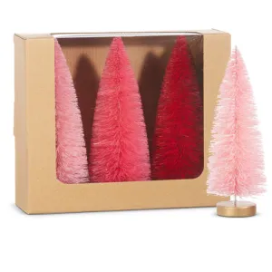 Raz Imports 2023 Charming Holiday 8" Box of 3 Pink Bottle Brush Trees