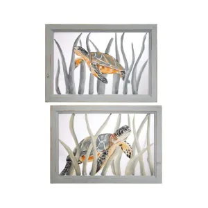 Regency International Baby Sea Turtle Framed Paint Screen, Assortment of 2