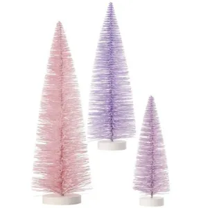 Regency International Flocked Bristle Easter Tree 9-15", Set of 3