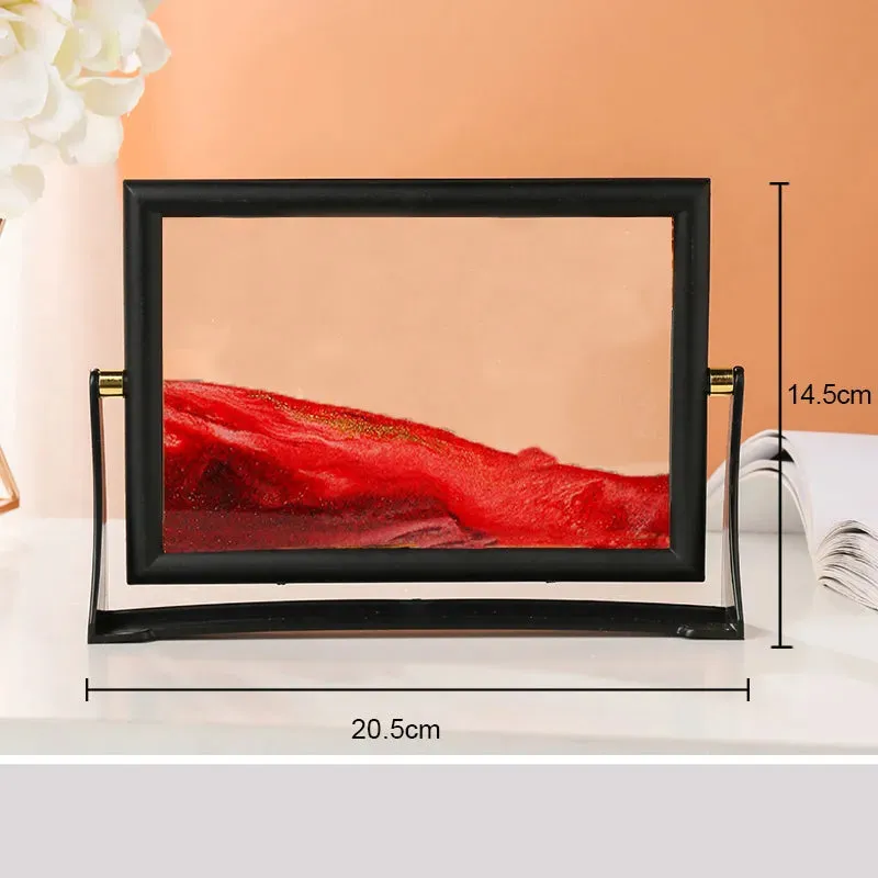 Rotatable Moving Sand Art Picture Square Glass 3D Sandscape in Motion  Hourglass Creative Flowing Sand Home Decor Gifts