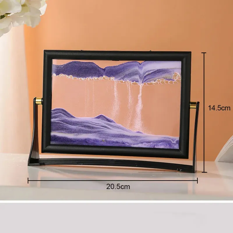 Rotatable Moving Sand Art Picture Square Glass 3D Sandscape in Motion  Hourglass Creative Flowing Sand Home Decor Gifts